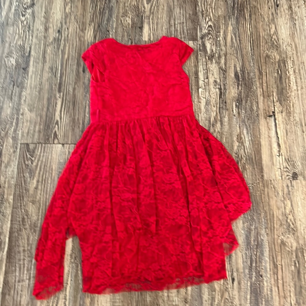 Girls floral red dress size 8